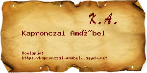 Kapronczai Amábel névjegykártya